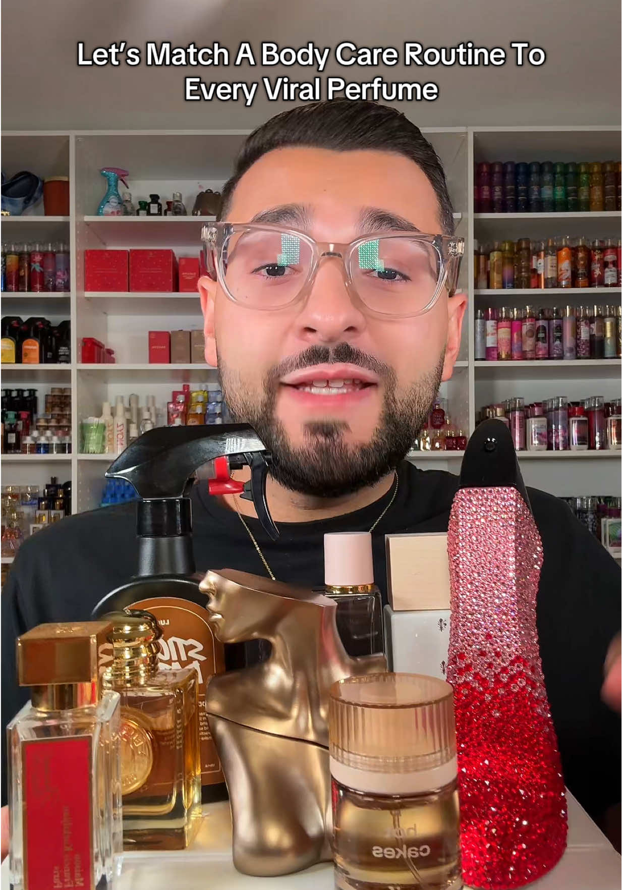 A post by @paulreactss on TikTok caption: @Paul | Fragrance Influencer lets match a body care routine to every viral perfume #perfume #goddess #burberrygoddess #burberryher #burberryherelixir #biancolatte #bodycare #bodycareroutine #bodycareproducts 