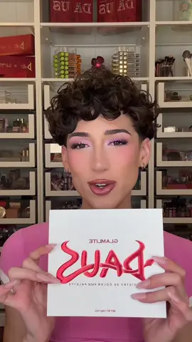 A post by @daus_mendoza on TikTok caption: Swatching all 30 shades in my DAUS x @Glamlite palette    I’m going to be LIVE on glamlites account this Friday at 12AM  PST so don’t miss out all all the good flash sales!  #dausxglamlite #beauty #eyeshadow palette 