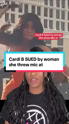 A post by @imnotalawyerbut on TikTok caption: Cardi B is being sued by the woman she threw a microphone at back in July of 2023. According to the docs, Cardi encouraged attendees to splash water on her and when the woman “splashed a small portion of her drink in Cardi’s direction” Cardi had a disproportionate reaction. So she’s doing for assault & batter and negligence 