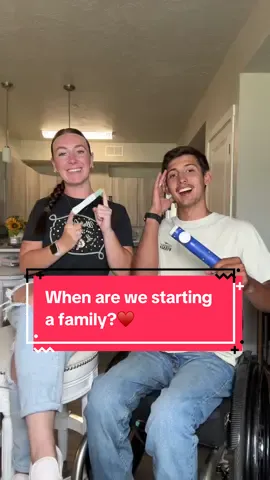 A post by @amberandneven on TikTok caption: When are we starting a family?♥️ #questionoftheday #paralyzed #paraplegic #wheelchair #wheelchairlife #fylpシviralシ #spinalcordinjury #spinalcordinjuryrecovery #spinalcordinjurysurvivor #fiance #engaged #motivation #howto #dirtbike #moto #racing #foryoupage #craighospital @Amber Cogbill @Neven 