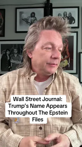 A post by @mdg650hawk7thacct on TikTok caption: Wall Street Journal: Trump’s Name Appears Throughout The Epstein Files 