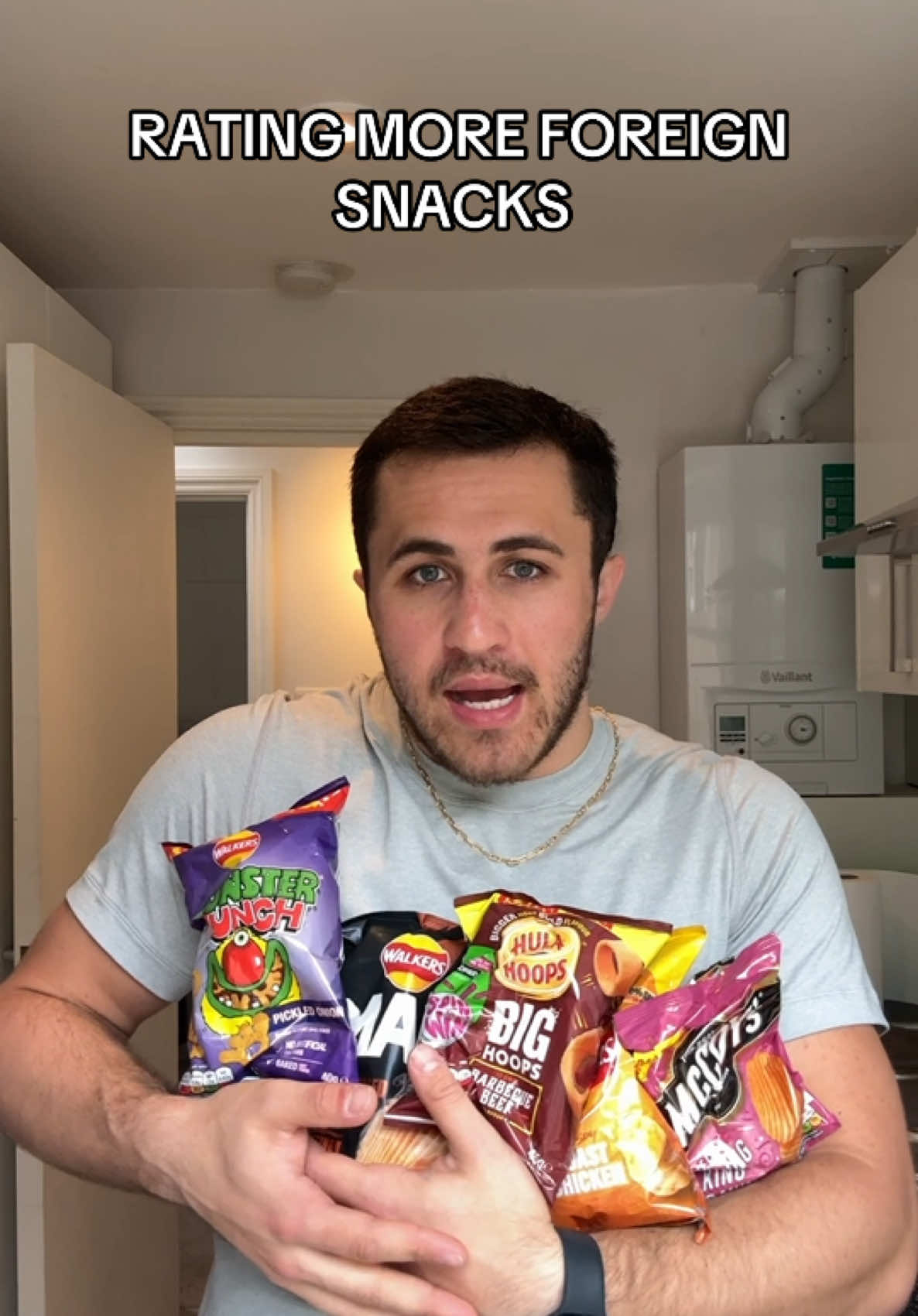 A post by @chris on TikTok caption: WHY DID #4 TASTE LIKE THAT ??? I will say these were better tho #snackhaul #europe #britishfood #london #monstermunch #walkers #CapCut #england #ratingfood #snackreview #review 