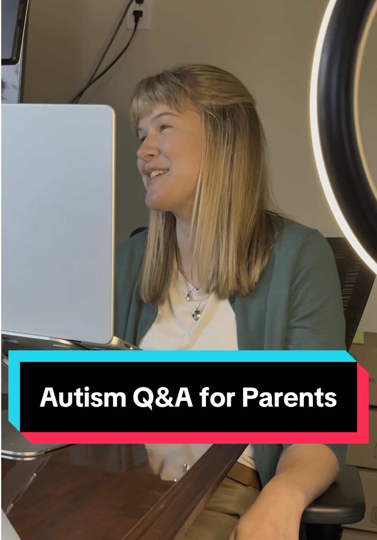 A post by @kaelynn_vp on TikTok caption: Stick around for some Q&A from an autism parents webinar, you might learn some stuff 😇💖 #autism #autistic #autismawareness #autismacceptance #autismmom #profoundautism #autisticadult 