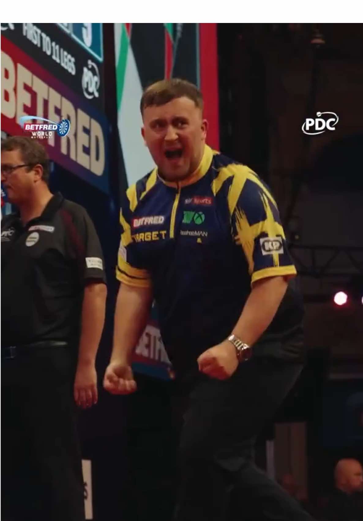 A post by @lukethenukelittler on TikTok caption: That meant everything❤️ had to dig deep to complete the comeback and jermaine was amazing. what a match😤 #fyp #darts #viral_video 