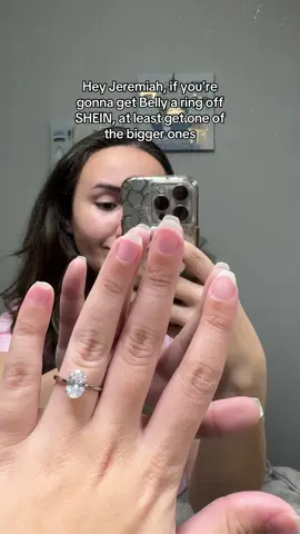 A post by @meganrodrig on TikTok caption: Jeremiah’s taste is as good as his college gpa #tsitp #jeremiahfisher #conradfisher #belly #bellyconklin #engaged #engagement #teamjeremiah #teamconrad #shein #sheinrings #engagementring 