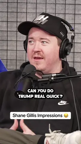 A post by @barstoolsports on TikTok caption: How Much Does Shane Gillis Get Asked To Do His Trump Impression 😂 @pardonmytake 