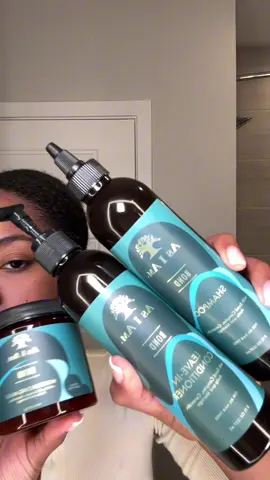 A post by @xoalyria on TikTok caption: Wash day using products from As I Am! 🤍 #fyp #naturalhair #hair #hairgrowth 