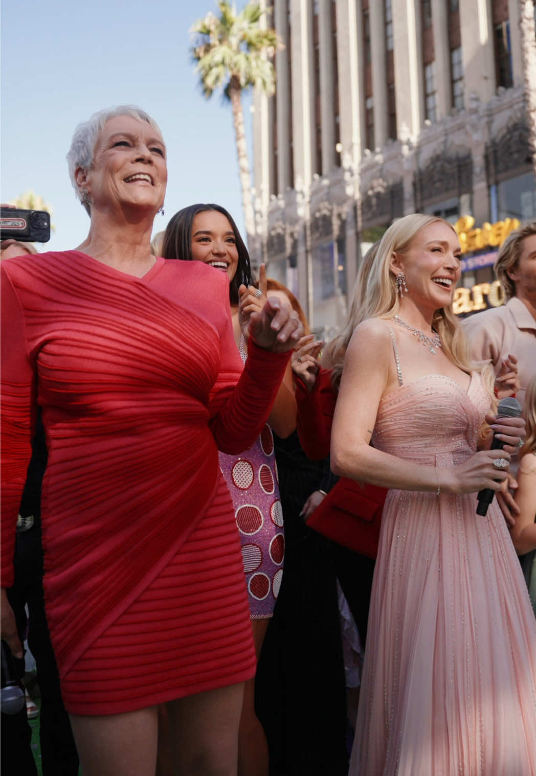 A post by @jamieleecurtis on TikTok caption: ROCK ON, PINK SLIP!! 🎸 #FreakierFriday in theaters August 8!