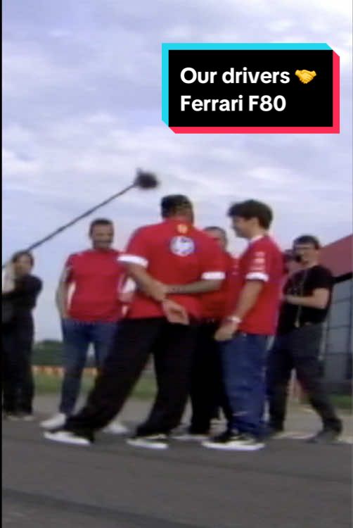 A post by @ferrari on TikTok caption: Two drivers. One handycam. Zero filters. This is the real story behind the wheel of the #FerrariF80 🔥 #PistadiFiorano #CarsOfTikTok #FerrariTikTok #FerrariSupercars #Ferrari 