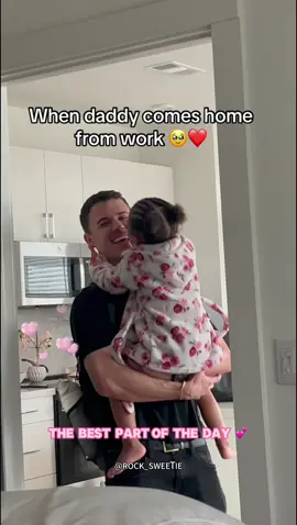 A post by @rock_sweetie510 on TikTok caption: #daddyshome #daddysgirl #daddysboy #daddysoftiktok #kidstiktok #kidsoftictok #toddlersoftiktok #babysoftiktok #babylove #babyfever #funnytiktok #funnybaby 