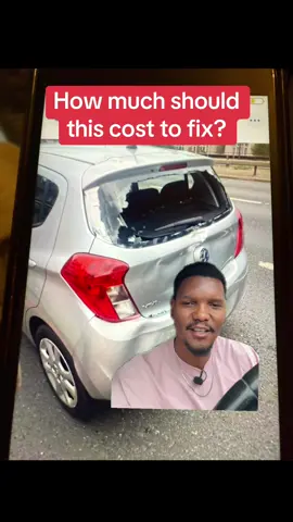 A post by @drivingtesttips on TikTok caption: How much should it cost to fix this kind of damage? #driving #carrepair 