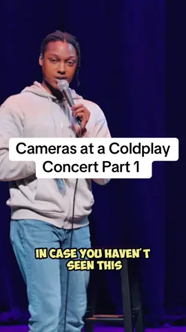 A post by @joshjohnsoncomedy on TikTok caption: Cameras at a Coldplay Concert Part 1 