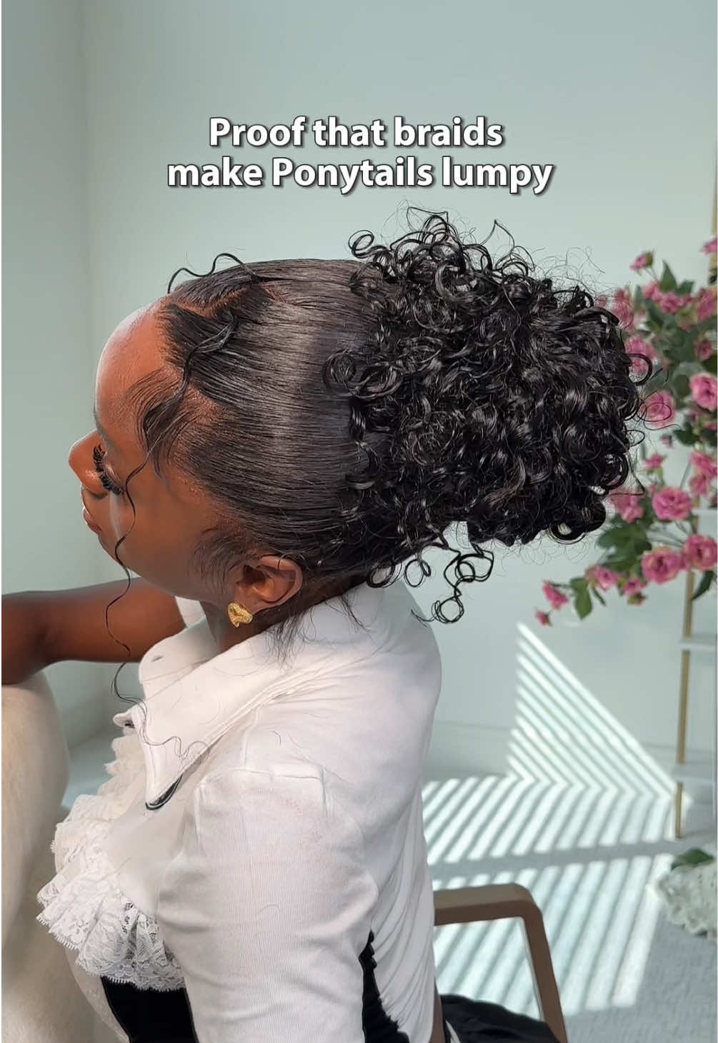 A post by @amandaupnext on TikTok caption: So instead the double frontal technique on a 360 wig no braids 😮‍💨 @ISEEHAIR #fy #sleekbun #curlyhair 