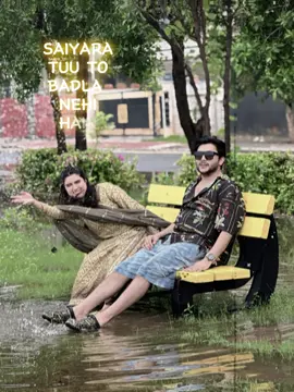 A post by @ali_khan110 on TikTok caption: #CapCut saiyaara 😅 ☔️ @Zainab_Ali ❤️ #ali110hyderabadi 