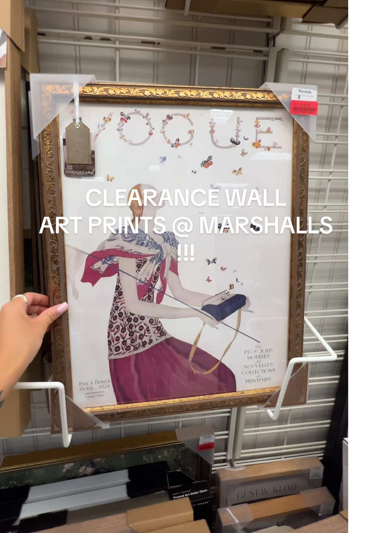 A post by @designedbycarissa on TikTok caption: they had sooo many cocktail & vogue wall art prints 🖼️ the marshalls clearance section rn > #marshalls #marshallsfinds #shoppingvlog #wallartdecor #wallartprint 