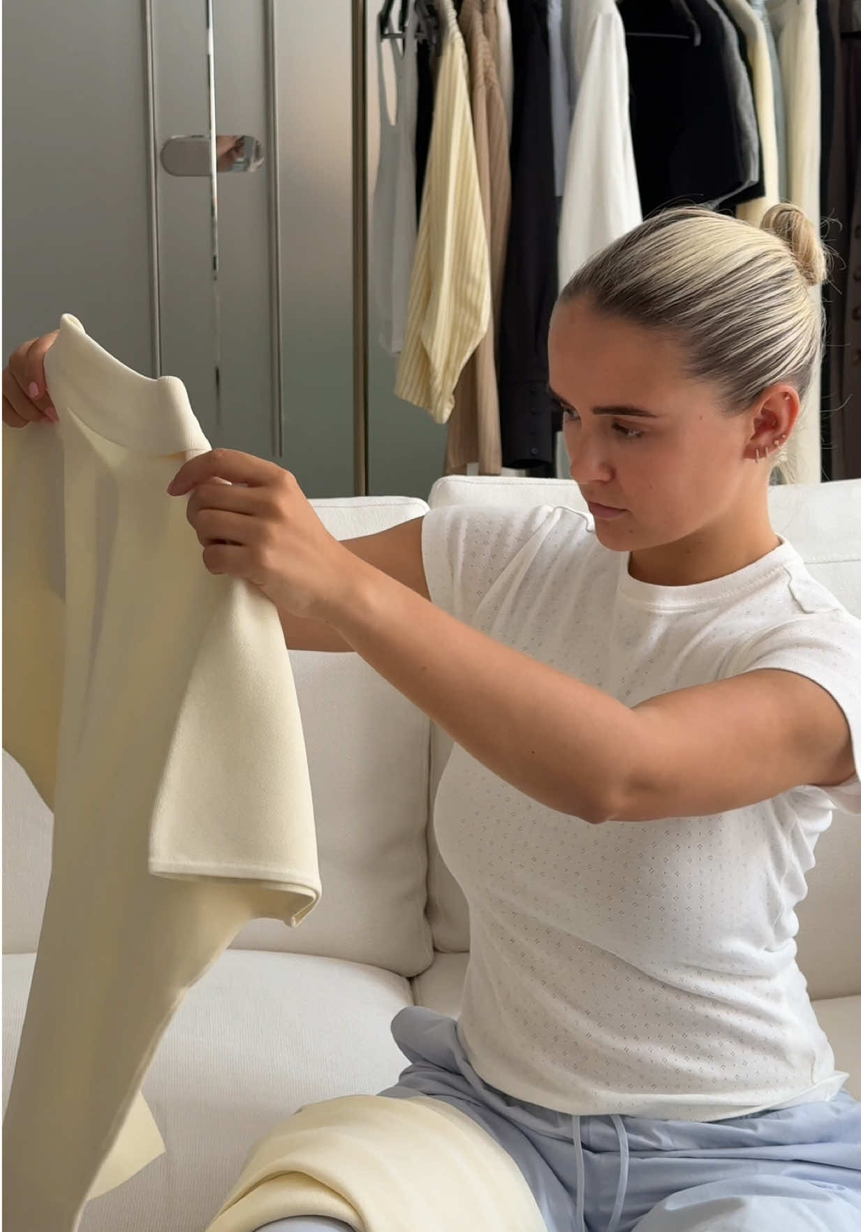A post by @maebestore on TikTok caption: Our best-selling Cruise Fine Knit is here in another colourway - just in time for later Summer escapes #maebe #maebestore #mollymae #mollymaehague #summeroutfit #summeroutfitinspo #summeroutfitideas #holidayoutfit #fyp 