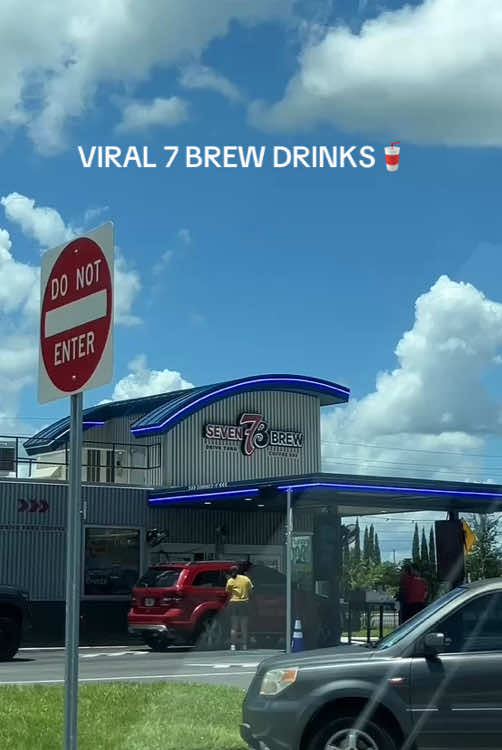 A post by @jaaliyahs on TikTok caption: 100% Worth the drive😍 what’s your favorite @7brewcoffee drink? #7brewcoffee #7brew #blondie #viraldrink #coffee #fizz #viralvideo #trending #cookiesandcream #cottoncandy 