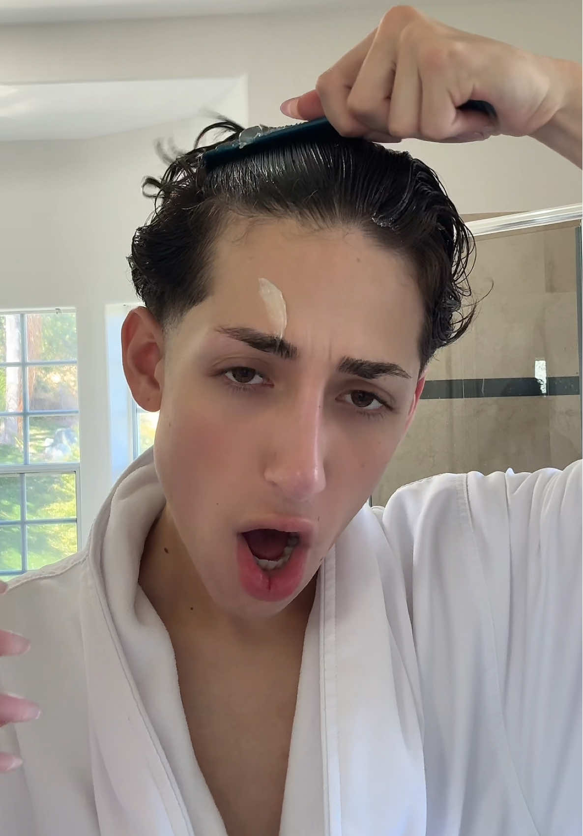 A post by @daus_mendoza on TikTok caption: crash out with me while doing my hair for MY DAUS x GLAMLITE Launch party!🤭🩷✨  