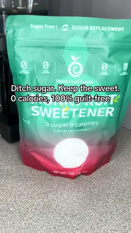 A post by @auntiebougie on TikTok caption: Trying to cut back on sugar but still want your drinks and desserts to taste amazing? This Monk Fruit Sweetener is the game-changer you didn’t know you needed. 🌿 With zero sugar, zero calories, and a low glycemic index, it’s perfect for anyone living the keto, diabetic-friendly, or sugar-free lifestyle. Whether you’re baking, blending smoothies, or sweetening your tea—this is your new healthy go-to. ✨ Plant-based. Keto-approved. Zero aftertaste. Make the switch and your body will thank you.