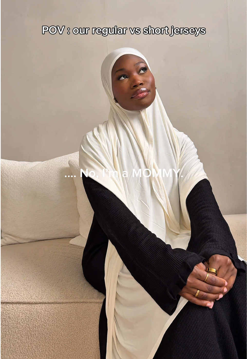 A post by @hawaa_clothing on TikTok caption: Same softness, two lengths 🤍 Our jersey hijabs come in regular and short - made to suit your style, your way. #hawaa #hawaagirlies #modestclothing 