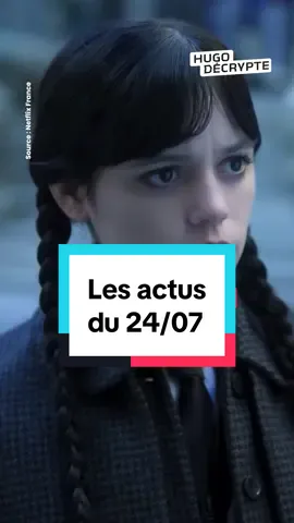 A post by @hugodecrypte on TikTok caption: Les actus du 24/07 en 90 secondes ! 