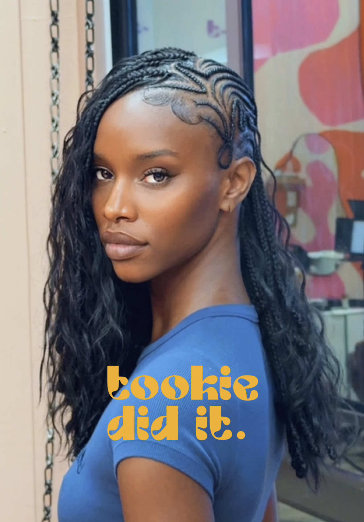A post by @tookiedidit_ on TikTok caption: THIS DESIGN + THIS BOHO HAIR, WHO WOULDA KNEW👀🔥 @shakengo hair  #tookiedidit #labraider #fyp #labraids #braids #hair #hairstyles #hairtransformation #hairgoals #braidstyles #braiders #braidedhairstyles #explorepage #trending #explore #blackbraider #bundles #clientreaction #feedinbraids #dayinmylife #braidedbaldie #thebraidedbaldhead #braidedbaldhead #braiddesigns #quebulk #quebreezywave #bulkhair #shakengo #summerbraids #braidinspo #hairsinpo #bohobraids