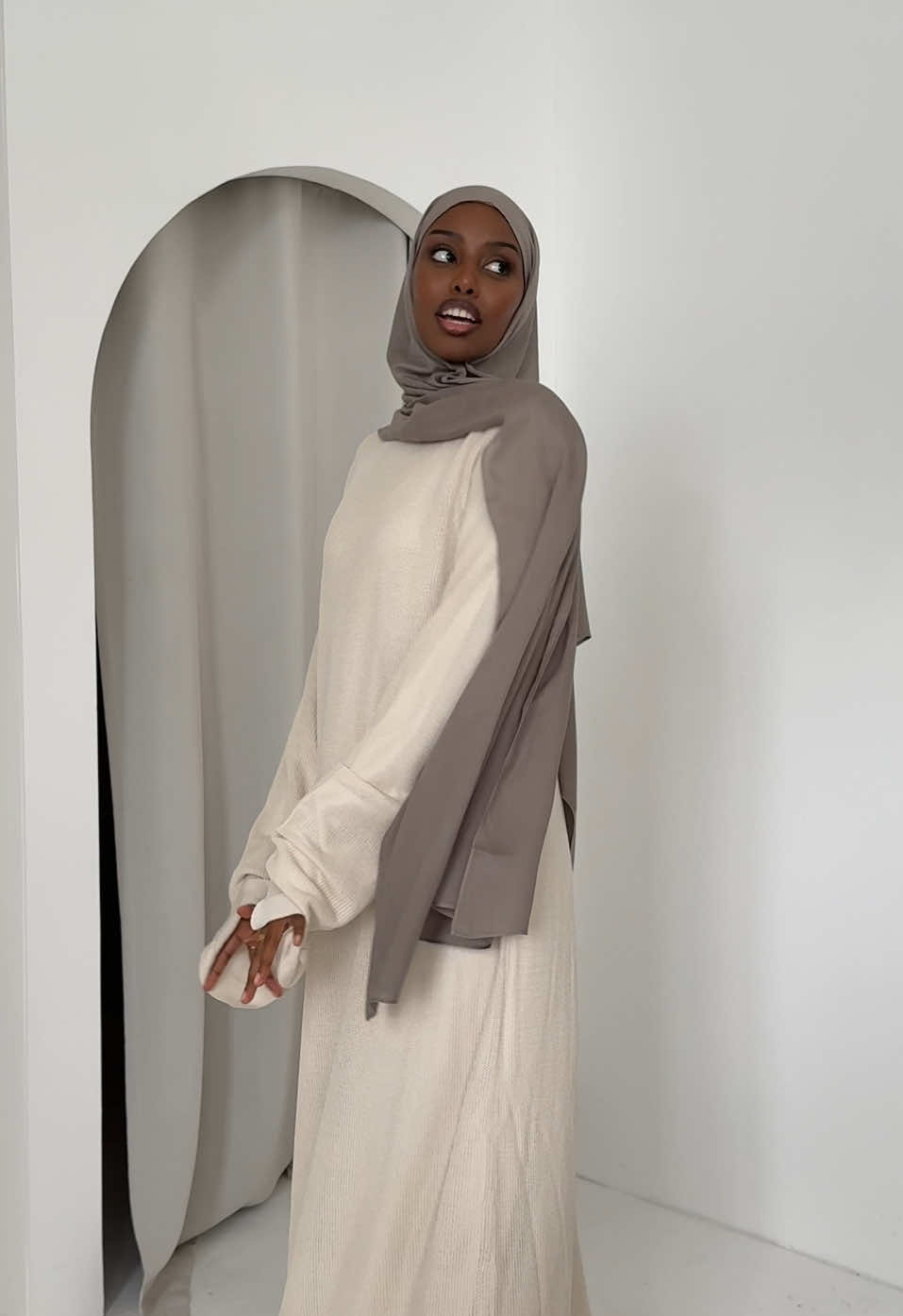 A post by @hawaa_clothing on TikTok caption: Fully lined crochet dress perfect for your summer wardrobe 😍😍 #modestdress #Summer #hijabi #muslimgirl 