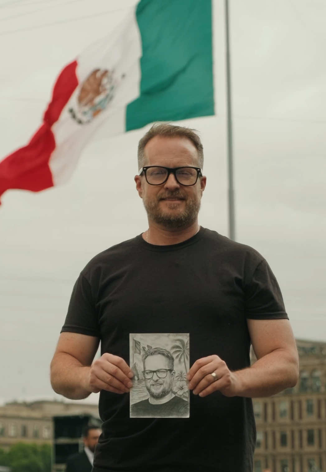 A post by @devonrodriguezart on TikTok caption: I had a great talk with Juan! Also, my new limited edition Mexico print drops on Saturday, July 26th at 12pm EST. $199 USD each. Prints will only be available for 24 hours. Link is in my bio 🇲🇽🇲🇽🇲🇽