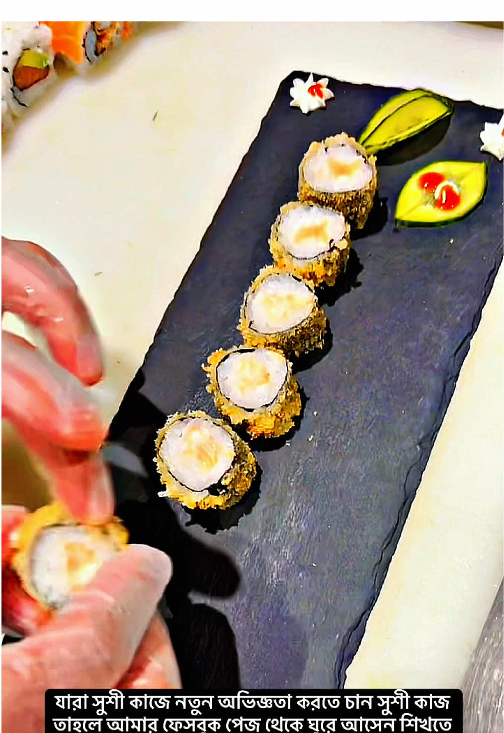 A post by @basharkarim_official on TikTok caption: Sushi make chef 🇧🇩🇯🇵#italy🇮🇹 #basharkarim #sushi #uramaki #chef #bdtiktokofficial #Restaurant #CapCut #foruyou 