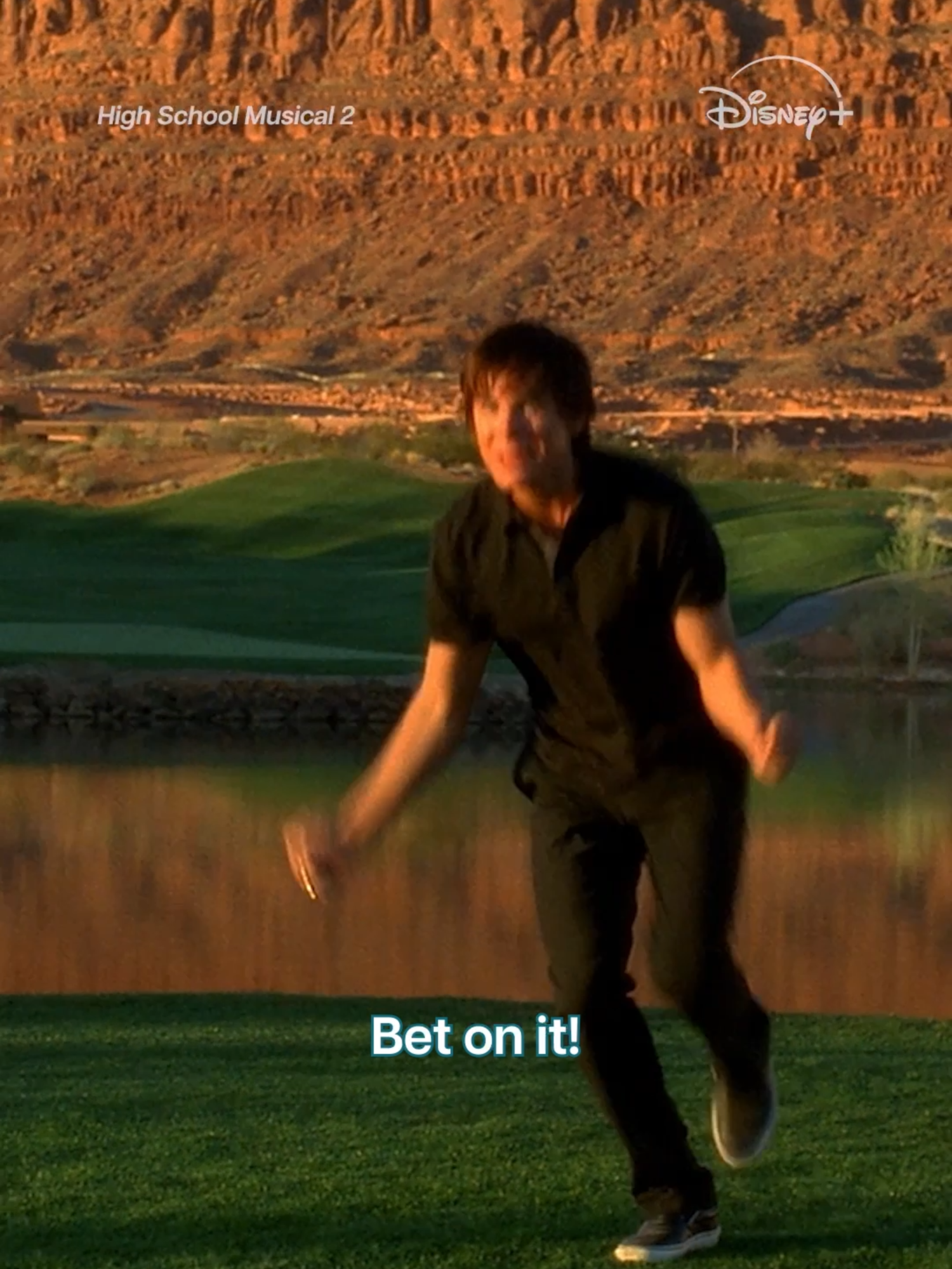 A post by @disneyplus on TikTok caption: This scene will never not be relevant.   High School Musical 2, a #DisneyPlusThrowback, is streaming on Disney+
