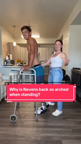 A post by @amberandneven on TikTok caption: Why is Nevens back so arched when standing? #questionoftheday #paralyzed #paraplegic #wheelchair #wheelchairlife #fylpシviralシ #spinalcordinjury #spinalcordinjuryrecovery #spinalcordinjurysurvivor #fiance #engaged #motivation #howto #dirtbike #moto #racing #foryoupage #craighospital @Amber Cogbill @Neven 