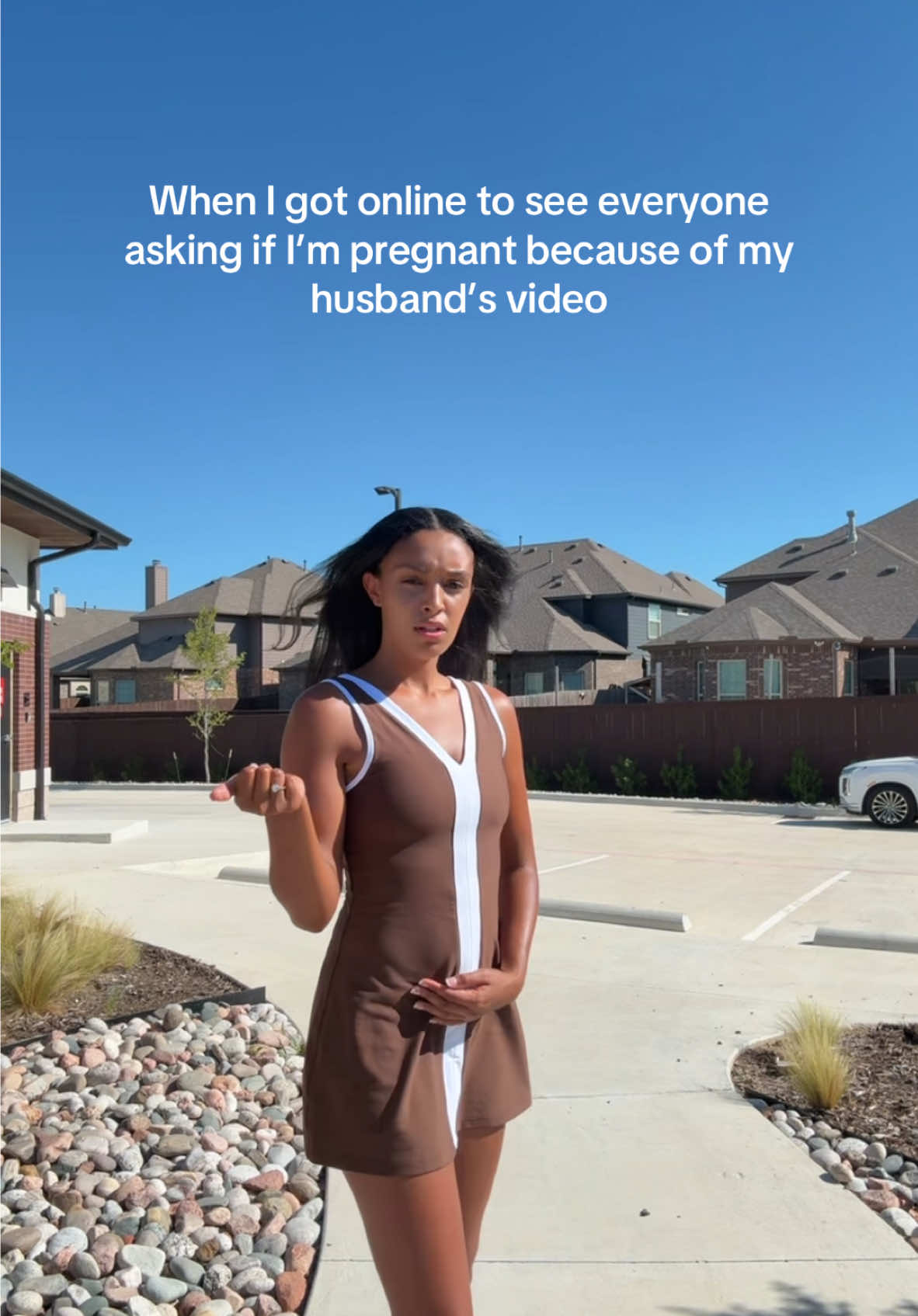 A post by @kyrahenry_ on TikTok caption: It was just a food baby and an old video 🙃