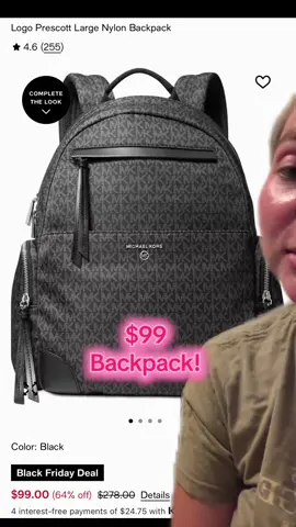 A post by @kouponingwithkristy on TikTok caption: $99 Michael Kors backpack! #michaelkors #save #deals #macys 
