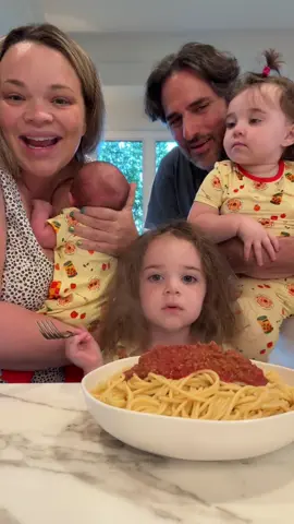 A post by @trishlikefish88 on TikTok caption: Bolognese for 5 @Moses 🍝 