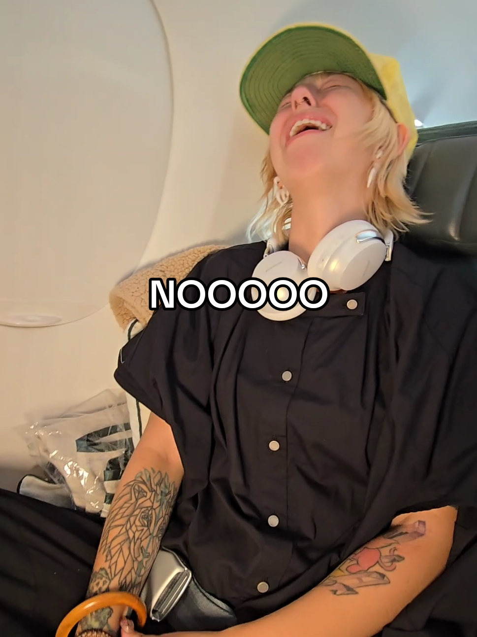 A post by @steezytour on TikTok caption: 16 hour flight back to the US...