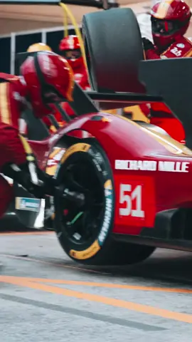 A post by @ferrari on TikTok caption: GO, GO, GO, it’s #Ferrari499P pit stop time 🤩 #FerrariHypercar #WEC #6HSaoPaulo 