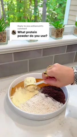 A post by @liviabenson on TikTok caption: Replying to @jess.williams24 I swear this protein powder is life changing it literally has the best flavor of any protein powder I’ve had 🍯 I literally go through 3 bags every month 🥲