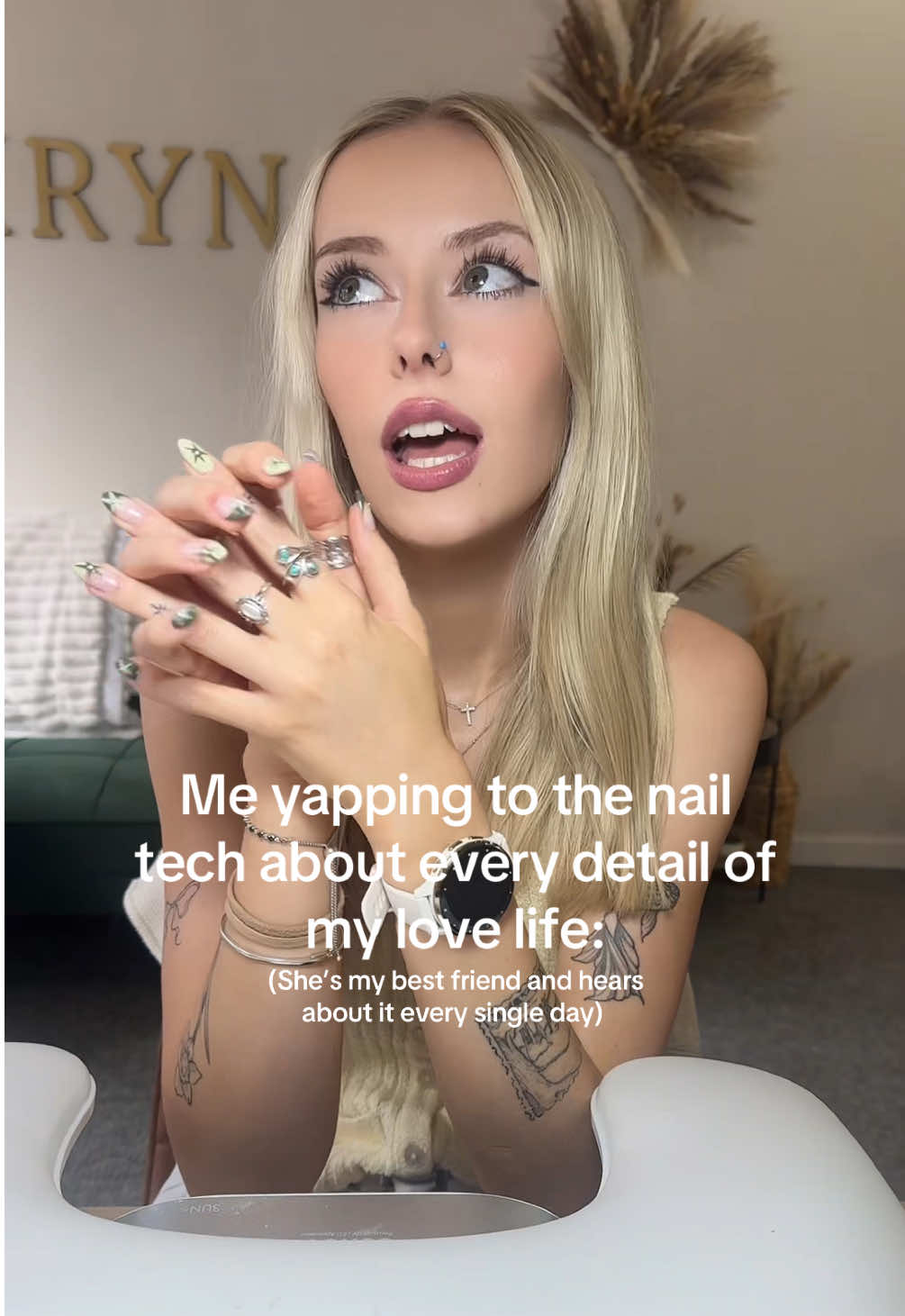 A post by @lozwilliamss on TikTok caption: I’ll give you peace soon @abbeycain @Opal_Nails I promise xx