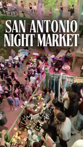 A post by @mysanantonio on TikTok caption: ✨ Late nights never looked so local. San Antonio’s night markets in St. Paul Square draw thousands together to celebrate local artists, one-of-a-kind vendors, and creative themes. More than just shopping, these markets are all about community, culture, and connection. Tap the link in bio to explore the scene 🌙🛍️