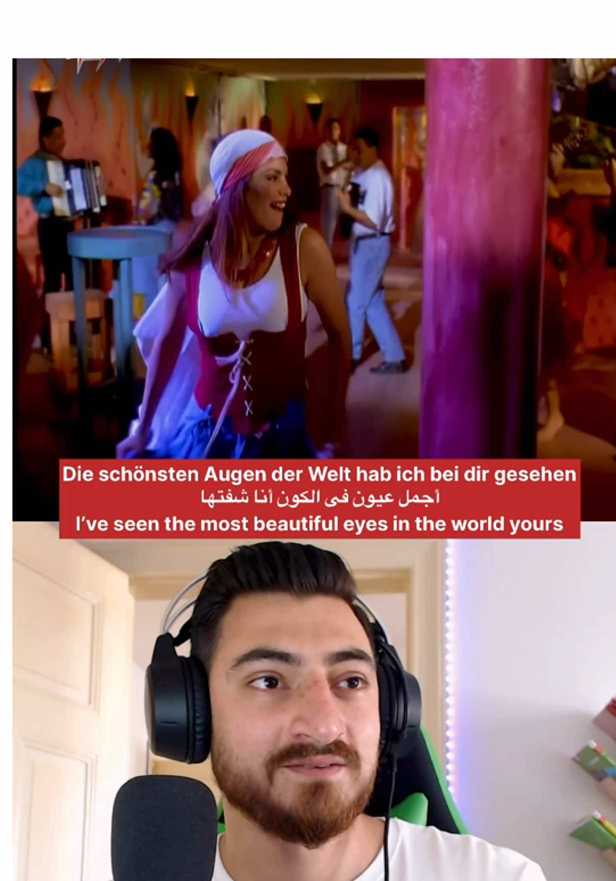 A post by @dazdaf on TikTok caption: Amr Diab - Nour El Ein auf Deutsch und Englisch übersetzt.  عمرو دياب نور العين مترجمة إلى الالمانية والإنكليزية. @Amr Diab  ##amrdiab##عمرو_دياب##arabisch##deutschland##deutsch