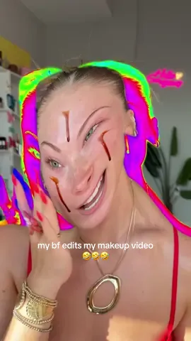 A post by @ on TikTok caption: Replying to @zhala💐 this took him 5 hours to edit 😭 (I’m literally not exaggerating) 😭💅🏼 show him some love  #couples #makeup #trending #funny @Whind @Kosas @Charlotte Tilbury @Saie @Huda Beauty @NARS Cosmetics @Givenchy Beauty @Kopari Beauty @makeupforever 