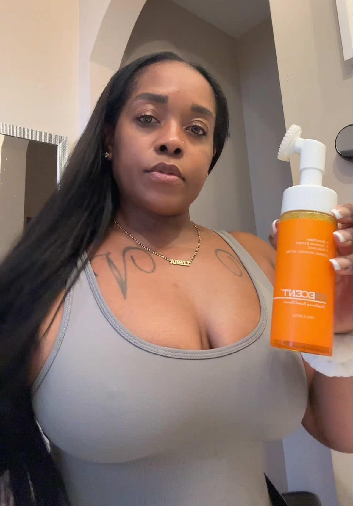 A post by @londondagreat1 on TikTok caption: Say good bye and good riddens to black spots and troubled skin!  #tumericsoap #veecentbeauty #skincareroutine #skincaretips #facialcare 