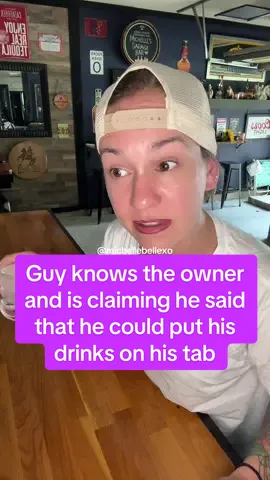 A post by @michellebellexo on TikTok caption: If you name dropped this specific owner to try to get free drinks he always said to charge them double 😂 #bartenderstories #iknowtheowner #barowner 