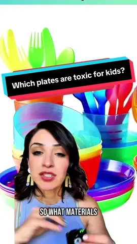 A post by @antiplasticlady on TikTok caption: Replying to @Erÿn which plates are actually safe and nontoxic for kids to eat off of?? I review the pros and cons of ceramic, wood, silicone, glass  - and then what you definitely NOT buy #babyplates #toxicchemicals #nontoxichome 