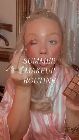 A post by @kayladawncook on TikTok caption: SUMMER MAKEUP ROUTINE Earrings @FeedMeGemsOfficial  @hannah barnthouse  @Estée Lauder @PLOUISE @Makeup Revolution @SHEGLAM @elfcosmetics @Charlotte Tilbury @COVERGIRL @ShopMissA @Anastasia Beverly Hills @Too Faced 