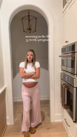 A post by @courtneymoseley_ on TikTok caption: Friday morning!!! A day late but what’s new 😂 #sahm #wfhm #fyp #momtok #pregnant 