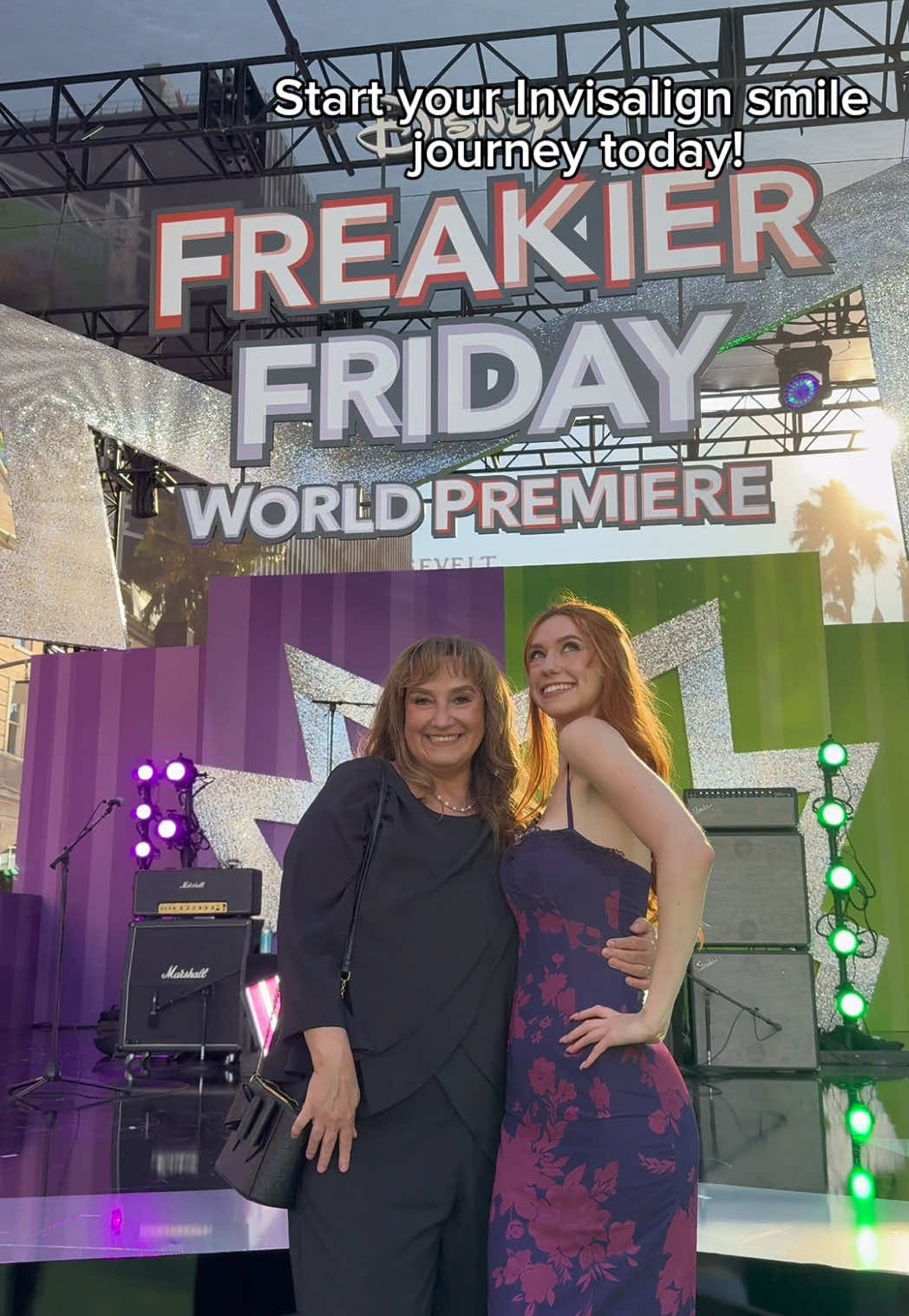 A post by @saianana on TikTok caption: You never know where your smile journey will take you. #InvisalignPartner Getting to experience the @Disney Freakier Friday World Premiere with my mom was not on my 2025 bingo card! Luckily, I can always count on @Invisalign aligners to make me feel like my most confident self 💕. Make sure to check out Disney’s #FreakierFriday, in theaters Aug 8th #SmileSquad