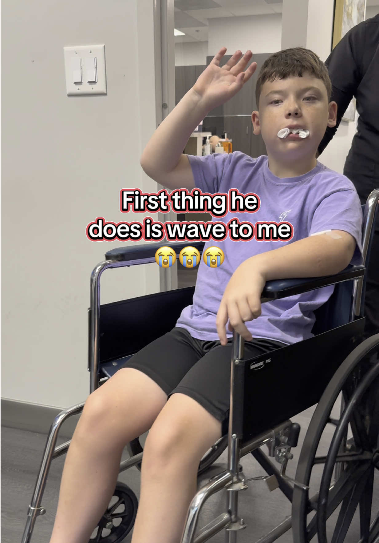A post by @ladyspinedoc on TikTok caption: Riley’s surgery day. He’s doing great today and is eating allllll the ramen 😝 #Vlog 