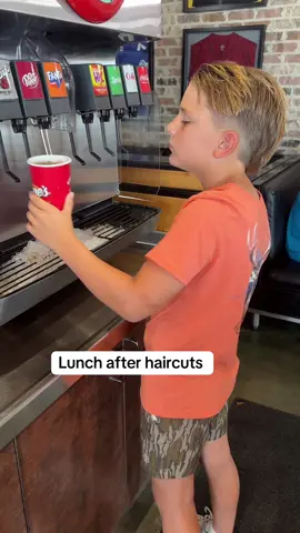A post by @wrenandemmesworld on TikTok caption: Lunch @Raising Cane's with the Louisiana boys after their haircuts #wrendavid #kaysen #wrenandkaysen #hairtok #raisingcanes #lunch #louisianaboys #fyp #foryou #funny 
