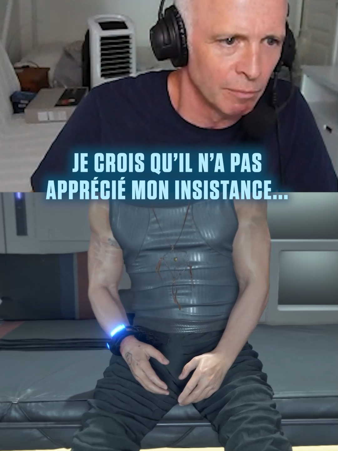 A post by @samueletienneofficiel on TikTok caption: J'ai été un peu trop curieux à son goût... #deathstranding #kojima #humour #samueletienne #GamingOnTikTok